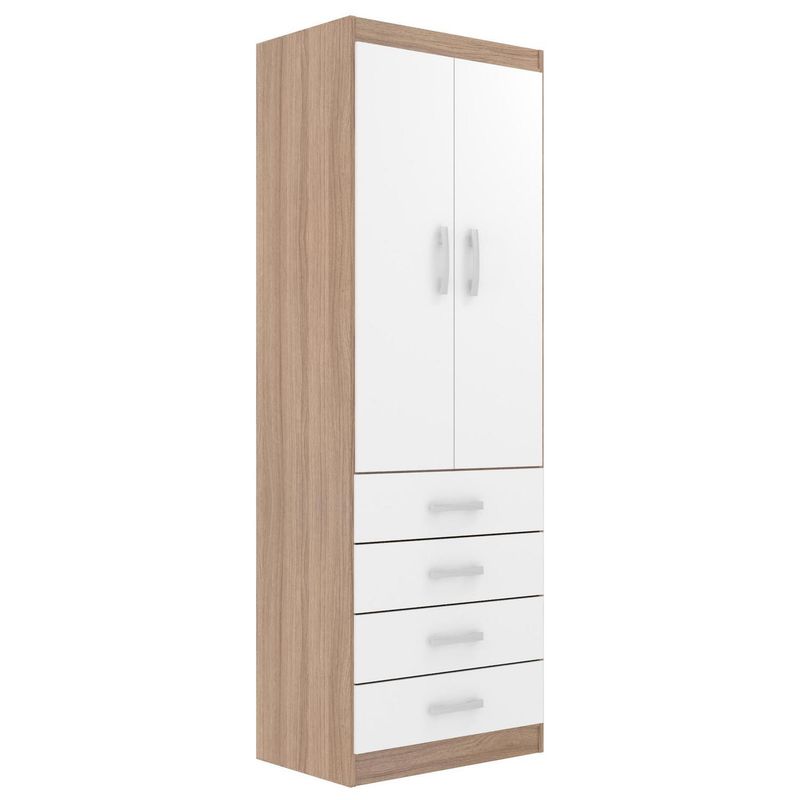 EXIT - Clóset 2 Puerta(s) 62x181x40 cm Blanco/Roble