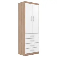 EXIT - Clóset 2 Puerta(s) 62x181x40 cm Blanco/Roble