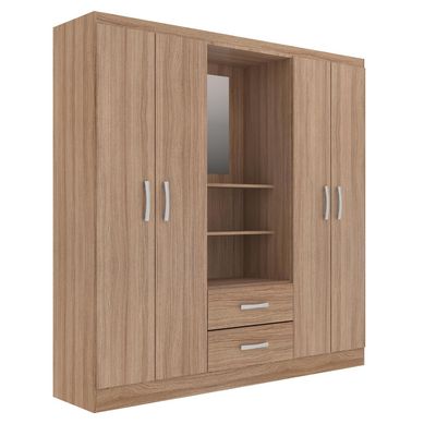 Closet 4 puertas 2 cajones 150x40x183 cm roble
