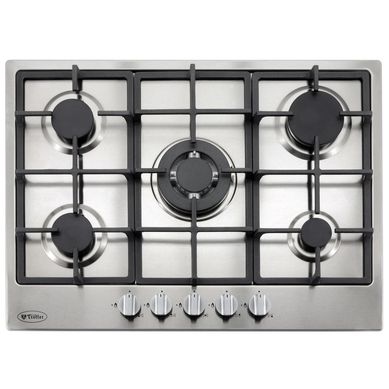 Encimera Gas Natural 5 Platos Inox Breit Pro 75