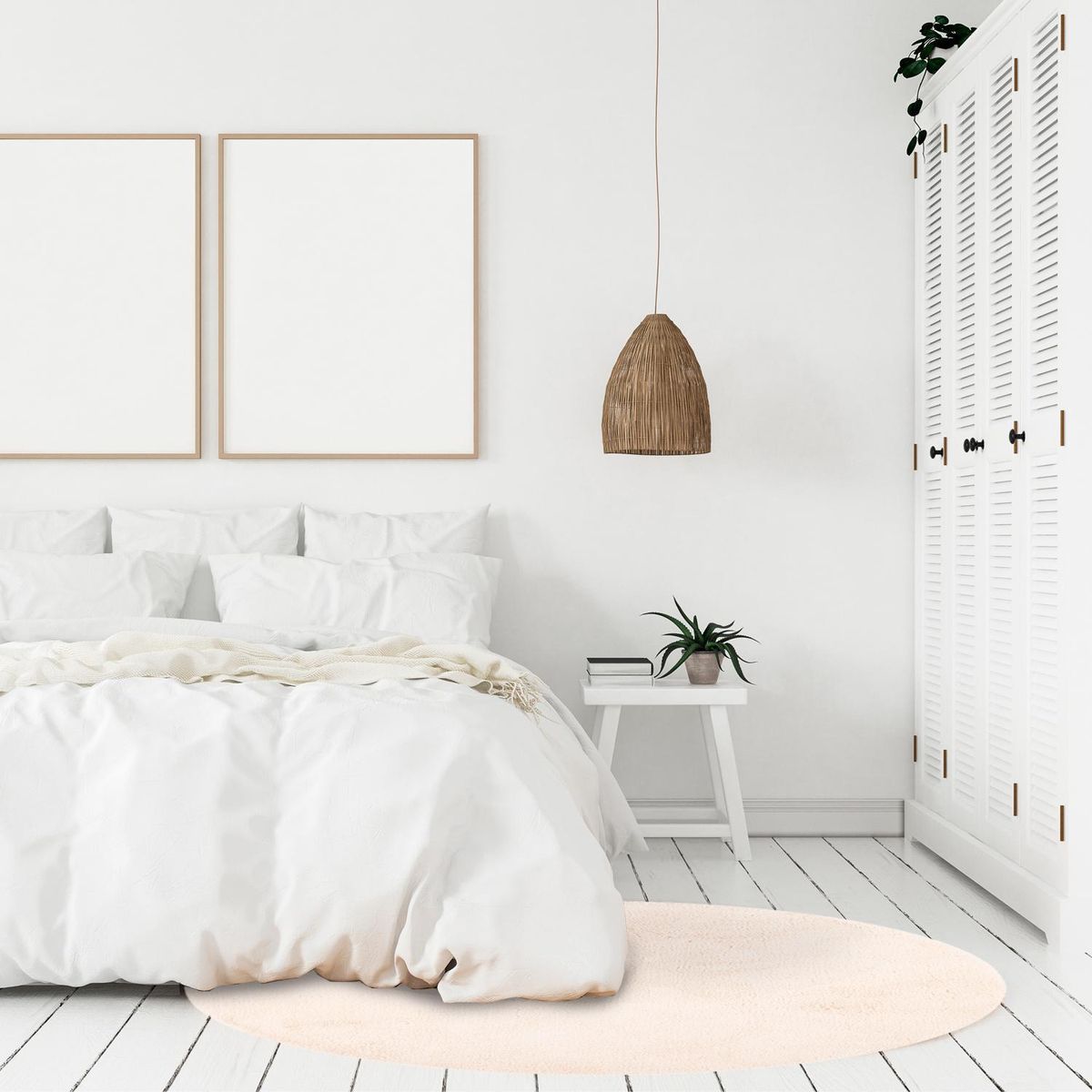 DIB - Alfombra Sherpa 160x160 cm Poliéster Blanco