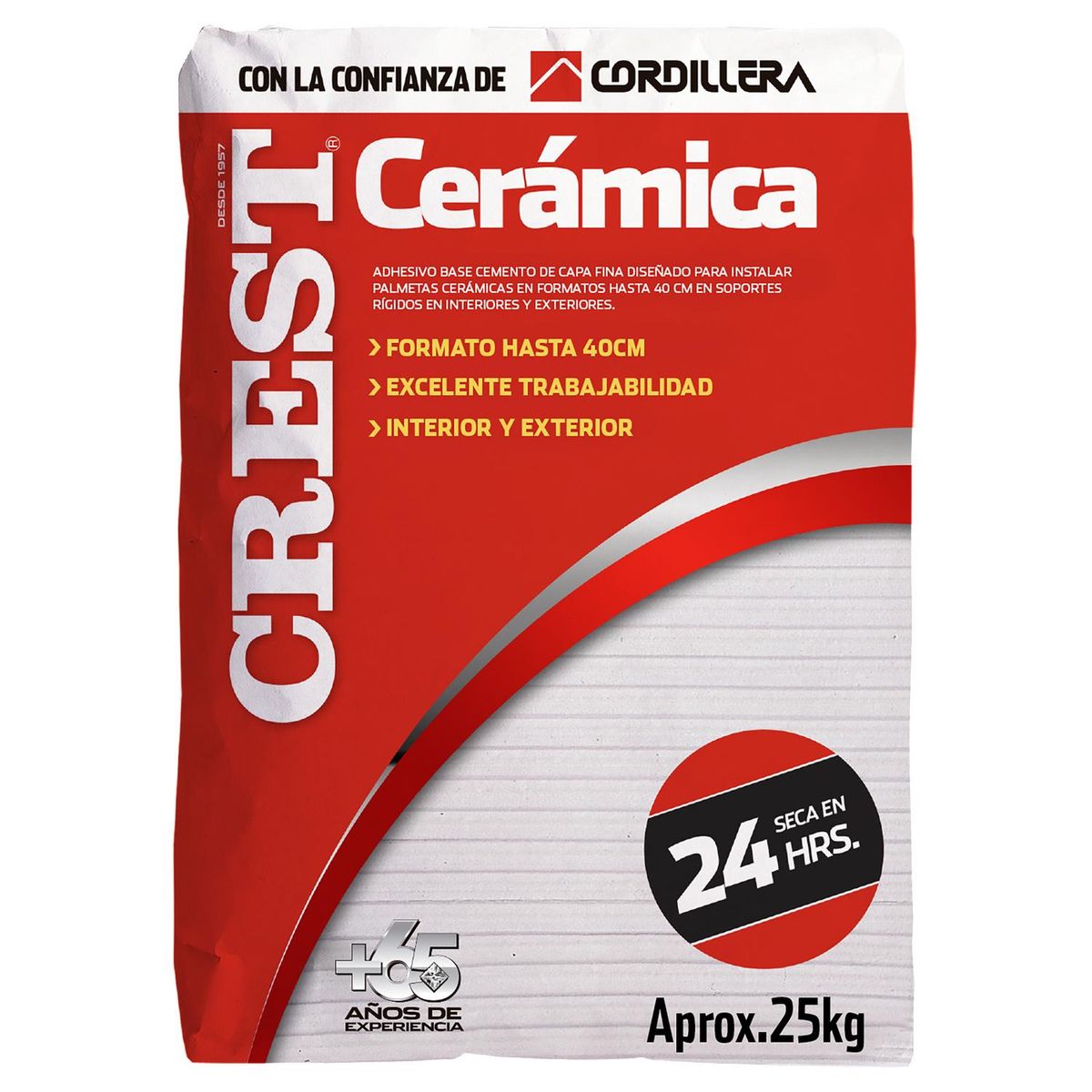 CREST - Adhesivo Cerámica Piso Superficie Rígido 25 kg