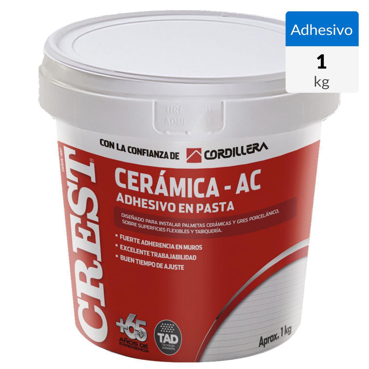 CREST - Adhesivo Cerámica Ac Muro Superficie Flexible 1 kg