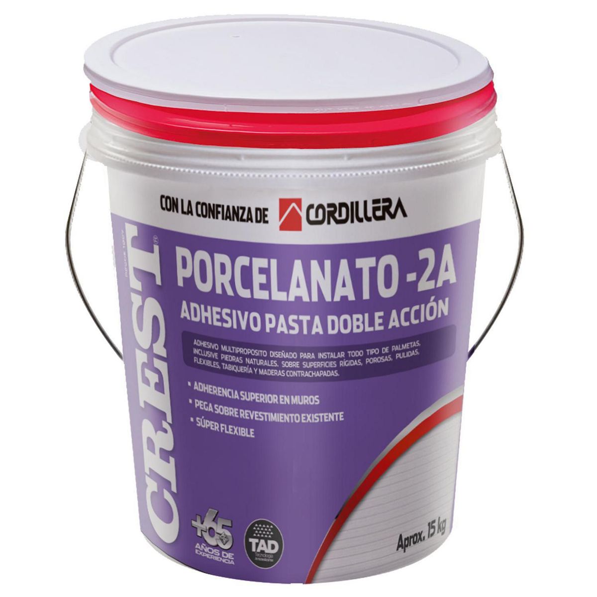 CREST - Adhesivo Porcelanato Piso y muro Superficie Flexible 15 kg