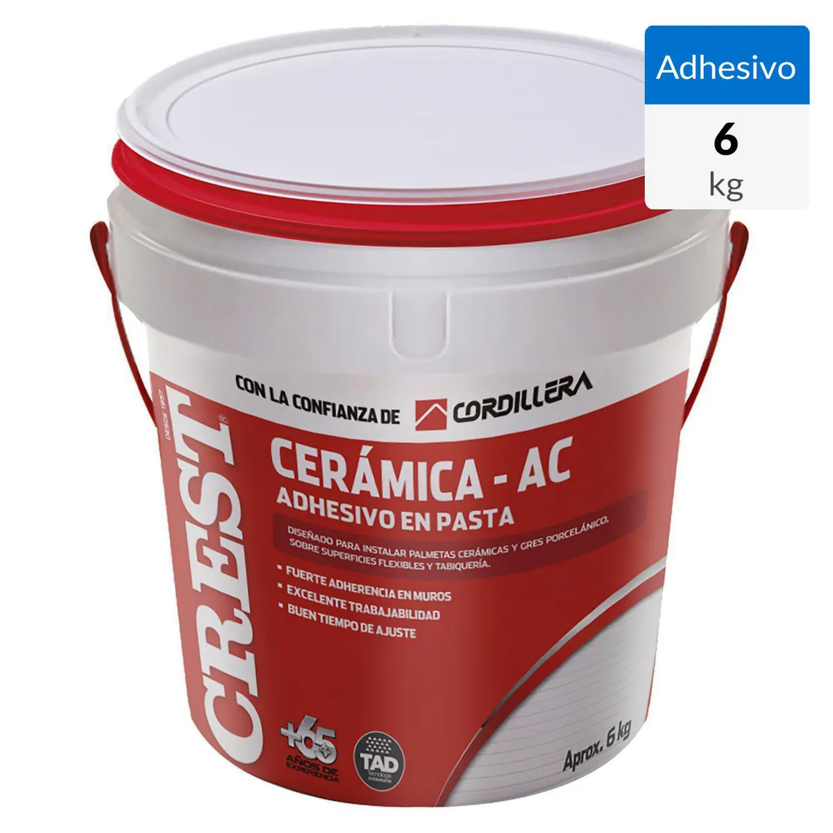 CREST - Adhesivo Cerámica Ac Muro Superficie Flexible 6 kg