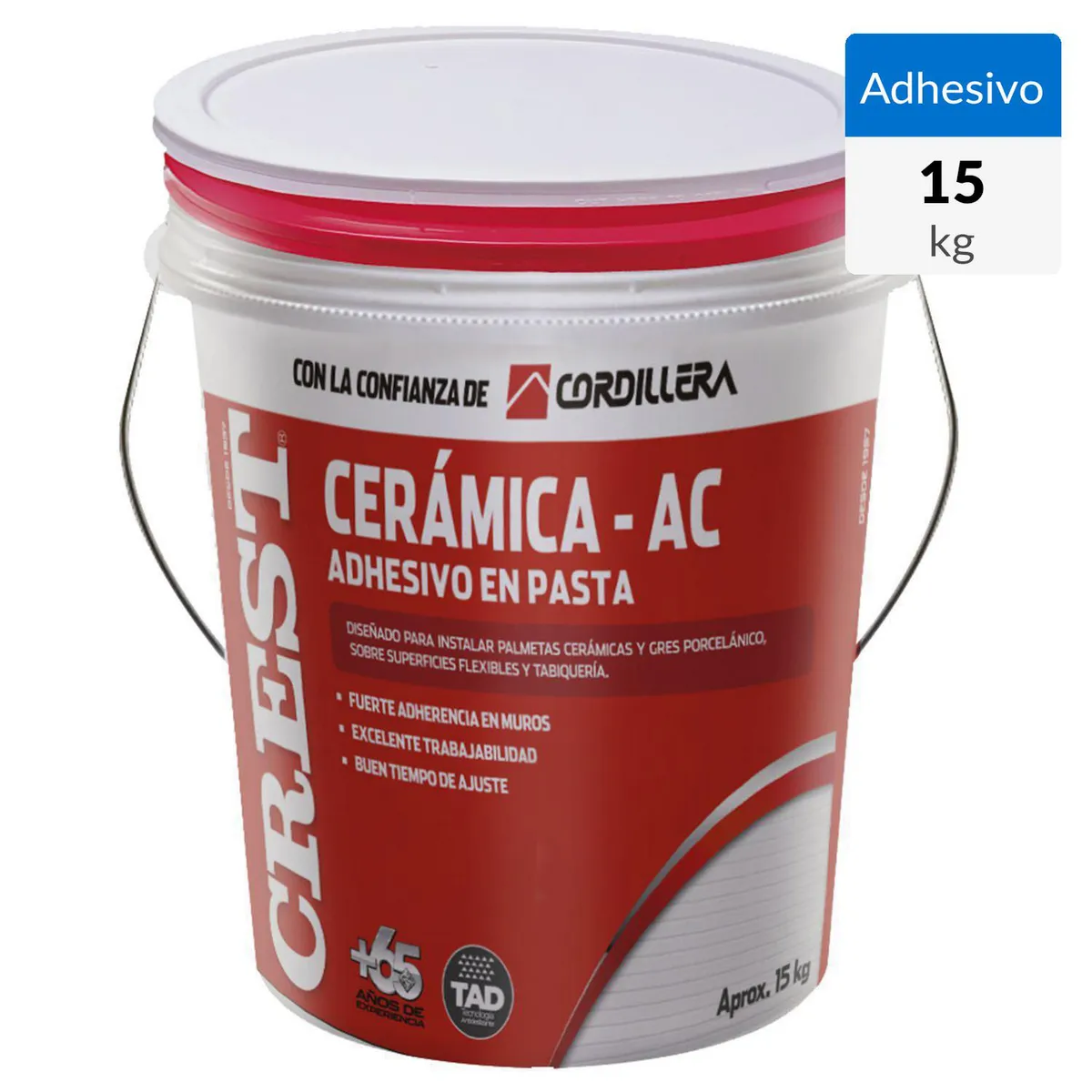 CREST - Adhesivo Cerámica Ac Muro Superficie Flexible 15 kg