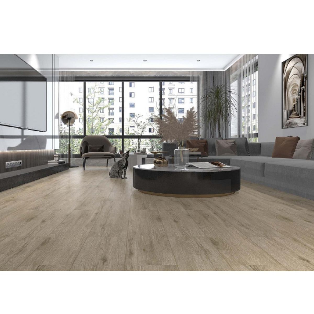 GEOTEX - Porcelanato 20x100 cm Beige Café claro 1.2 m2
