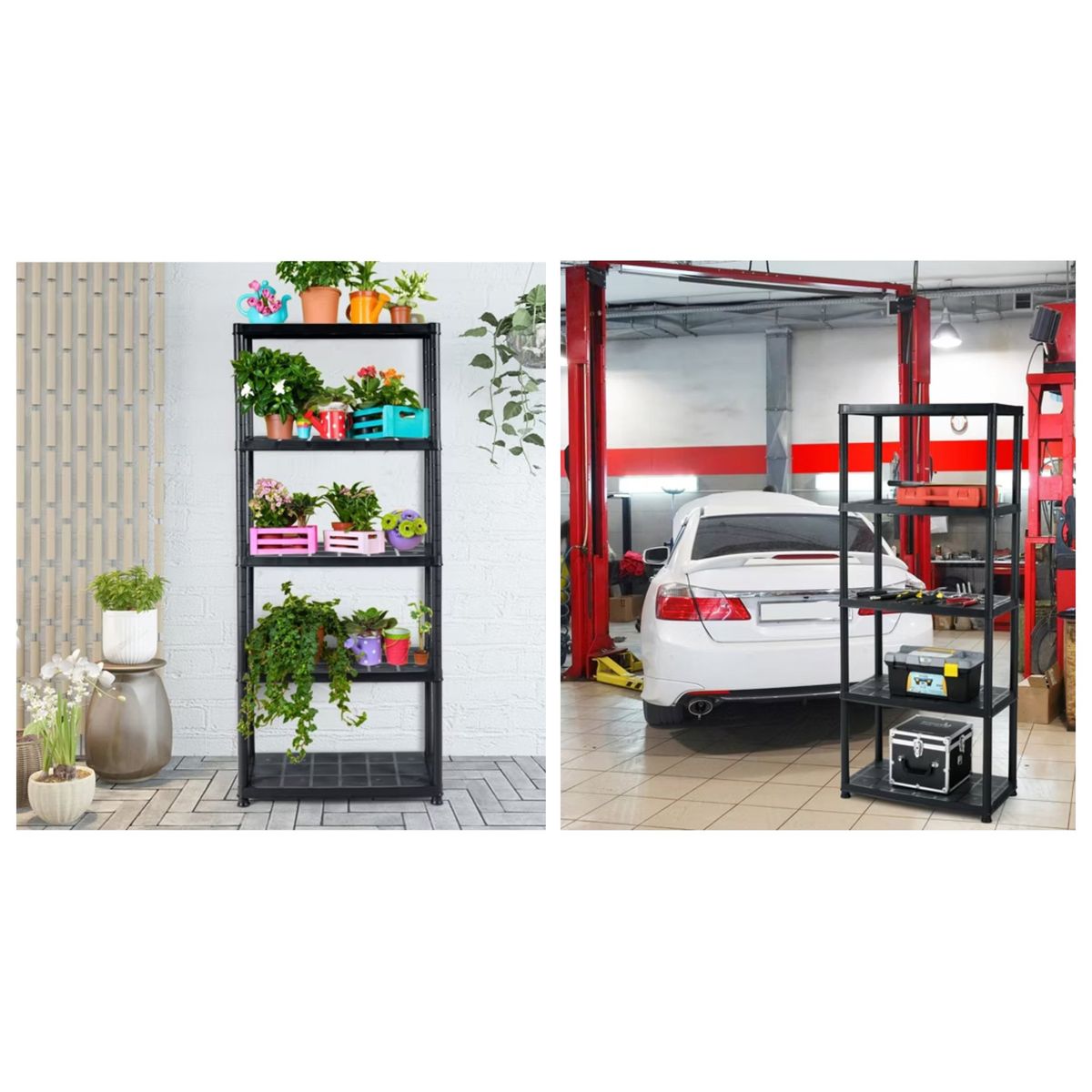 BE DESIGN - Estante Súper Plástico 5 Nivel(es) 89x152x42 cm Negro