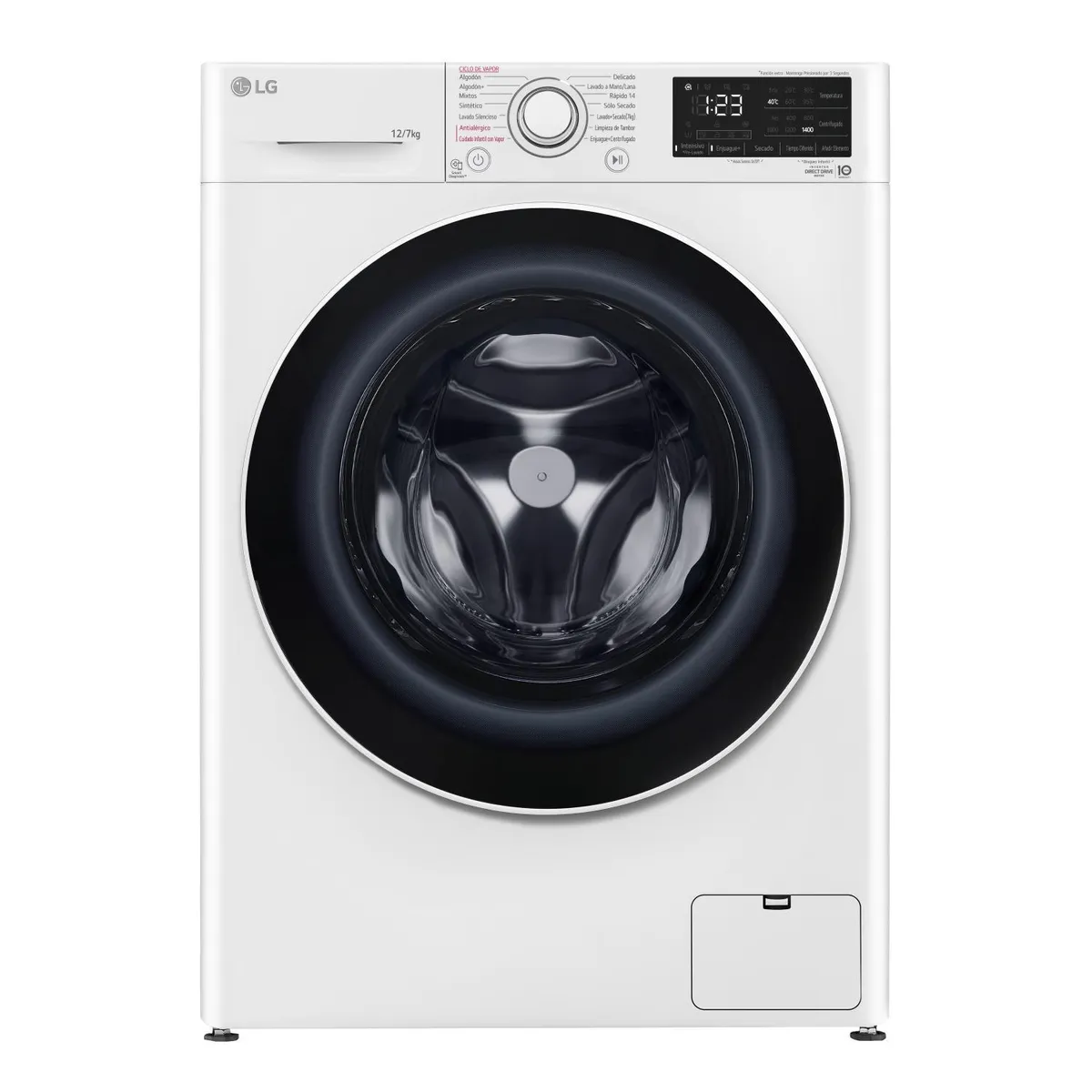 LG - Lavadora Secadora 12/7 kg Blanco WD12WVC5S6