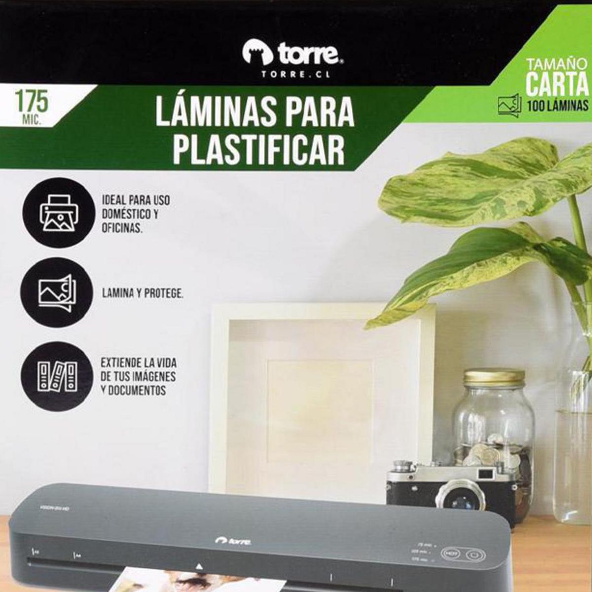TORRE - Fundas para plastificar Formato Carta 175mic 100 Unidades