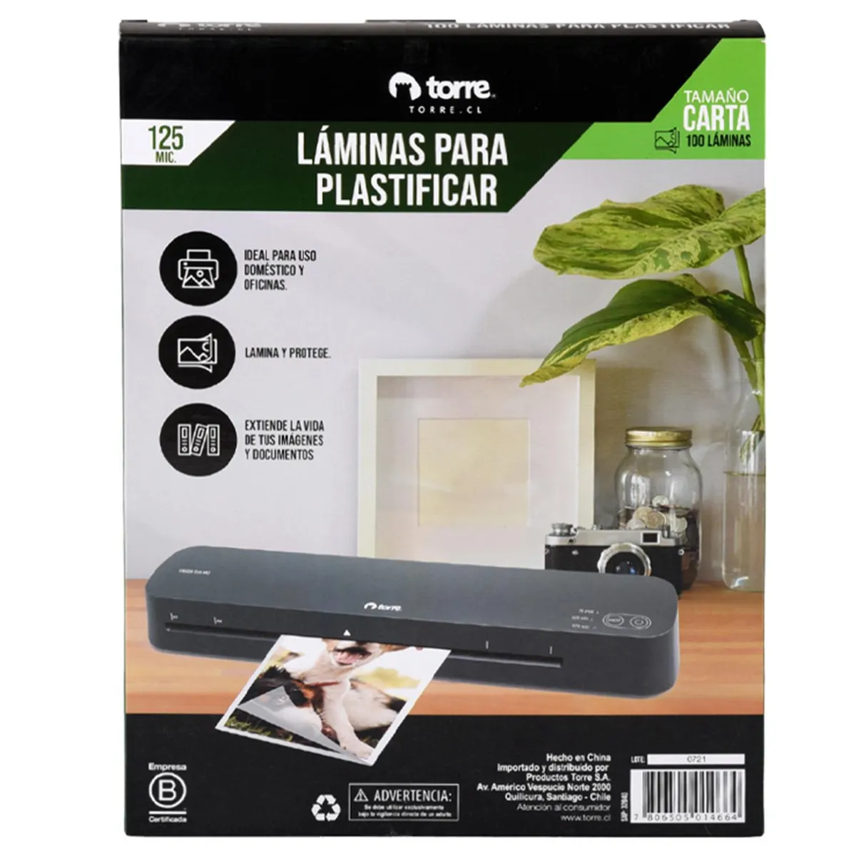 TORRE - Fundas para Plastificar Formato Carta 125mic 100 Unidades