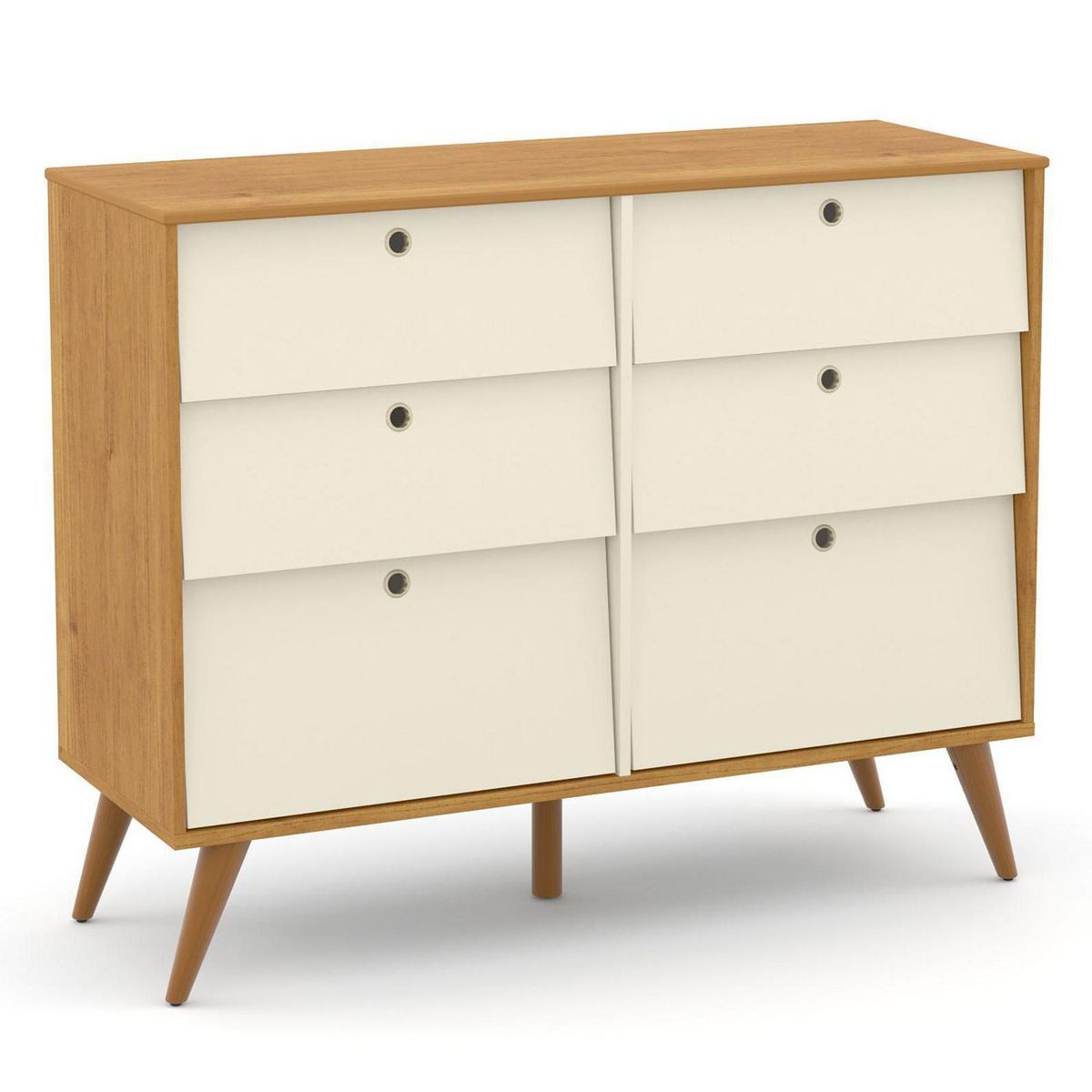 KIDSCOOL - Cómoda 6 Cajón(es) Gold 120x97.5x43.7 cm Madera