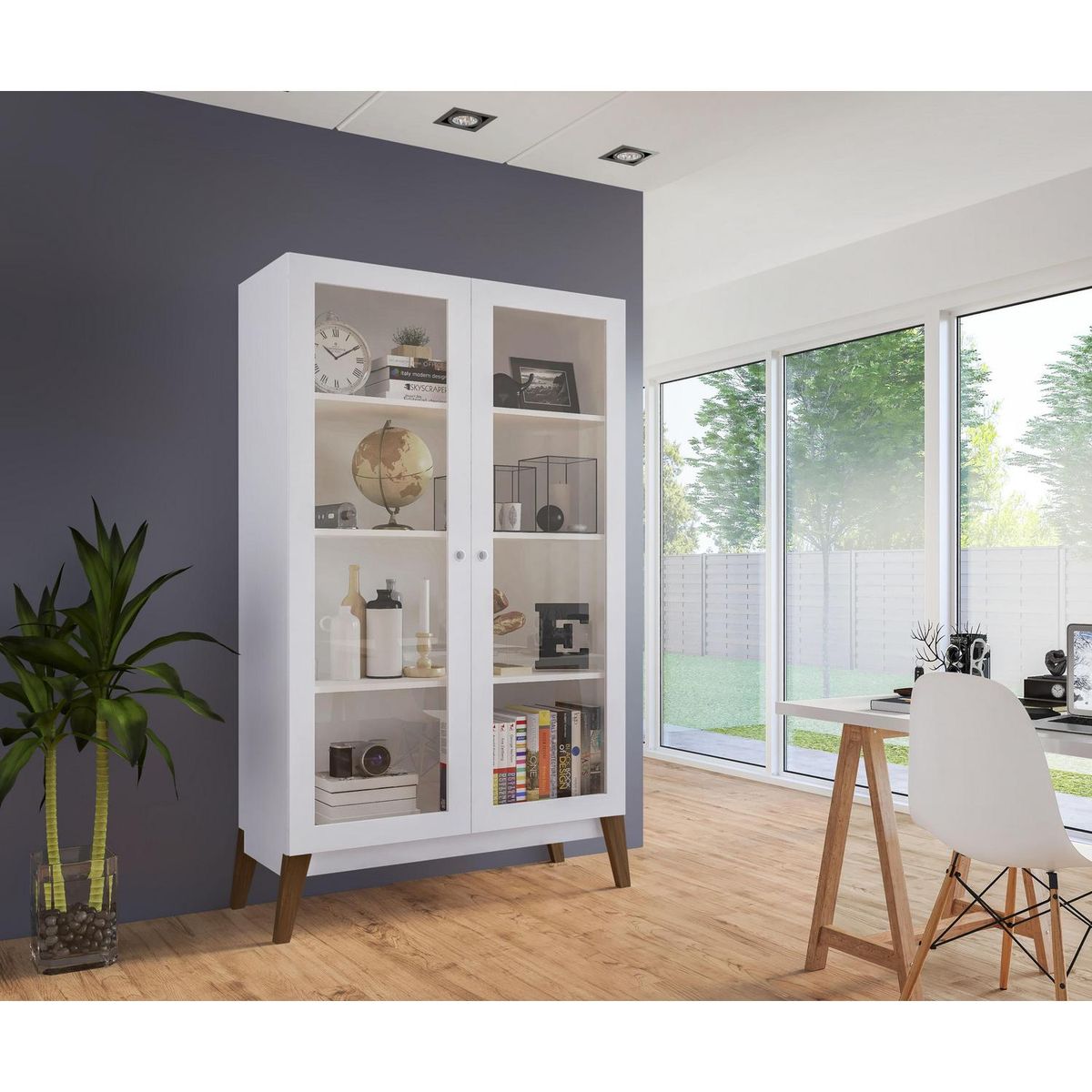 BE DESIGN - Vitrina 2 puertas blanca Amber