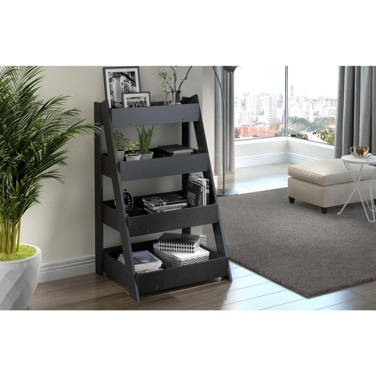 BE DESIGN - Estante MDF 4 Nivel(es) 59x100.2x52 cm Grafito