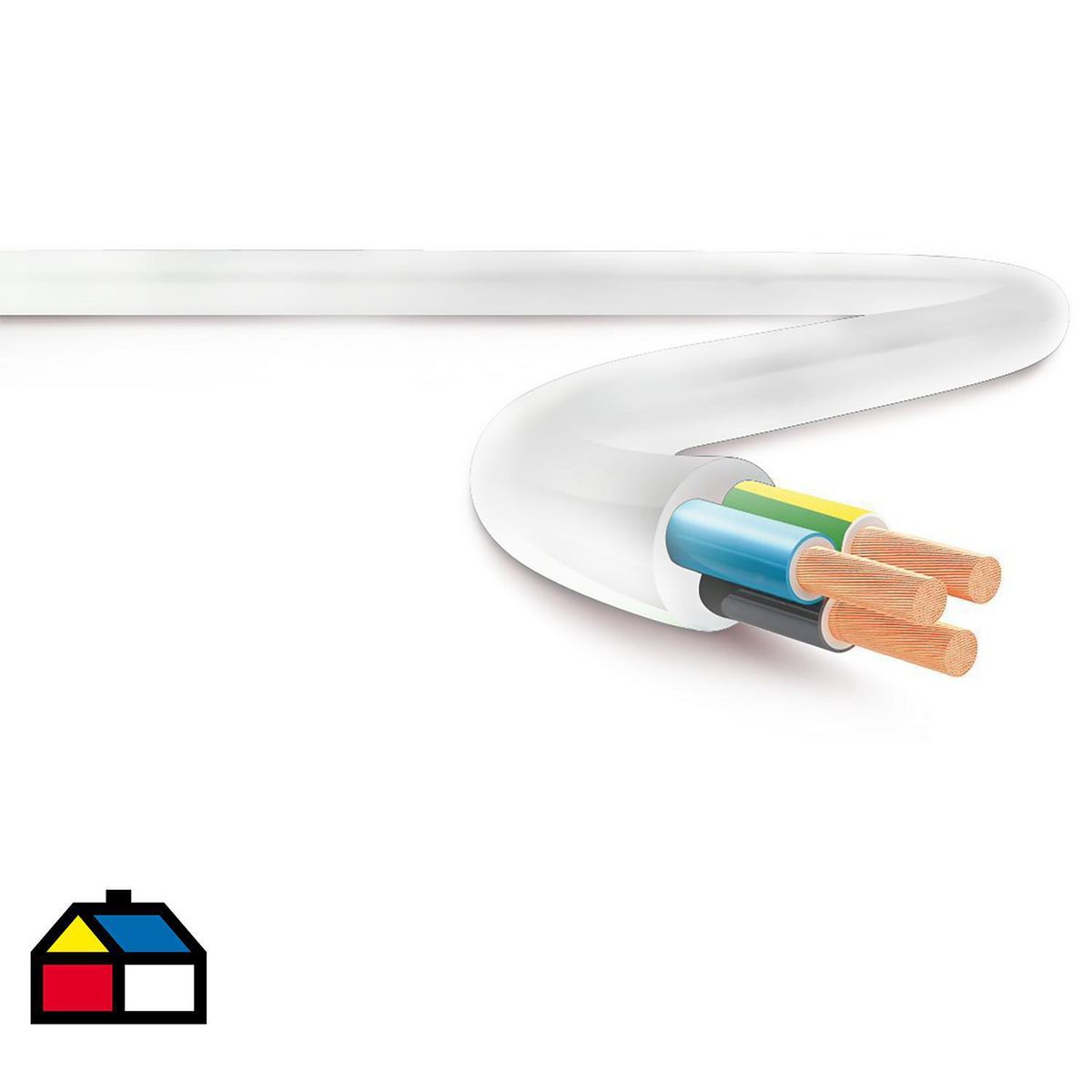 DRL - Cordón Eléctrico Flexible H05VV-F 3x1 mm2 Blanco 20 metro(s) 