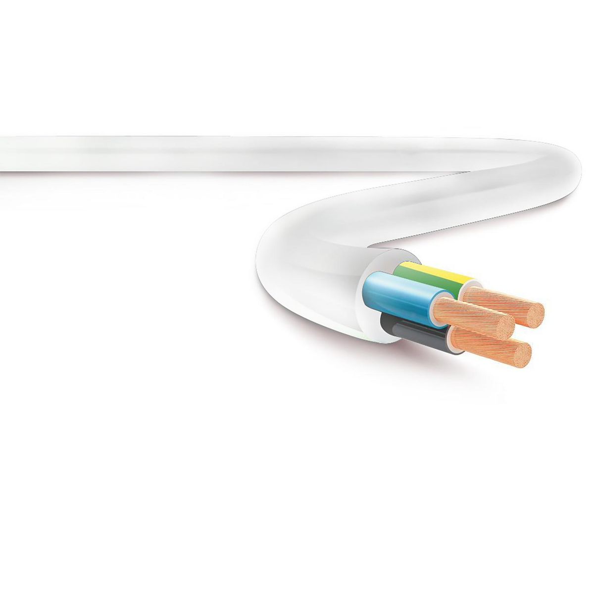 DRL - Cordón Eléctrico Flexible H05VV-F 3x1 mm2 Blanco 20 metro(s) 