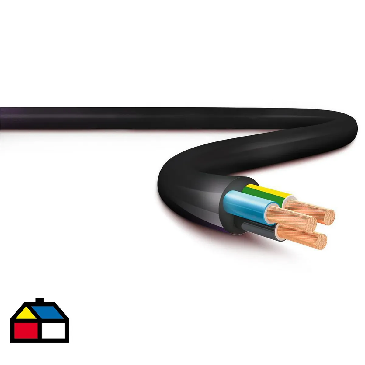 DRL - Cordón eléctrico flexible 3x0.75 mm 20 mt HO5VV-F negro