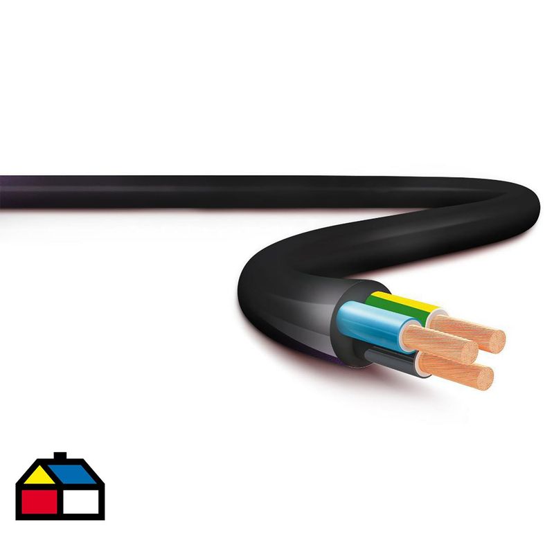 DRL - Cordón eléctrico flexible 3x1.50 mm 20 mt  HO5VV-F negro