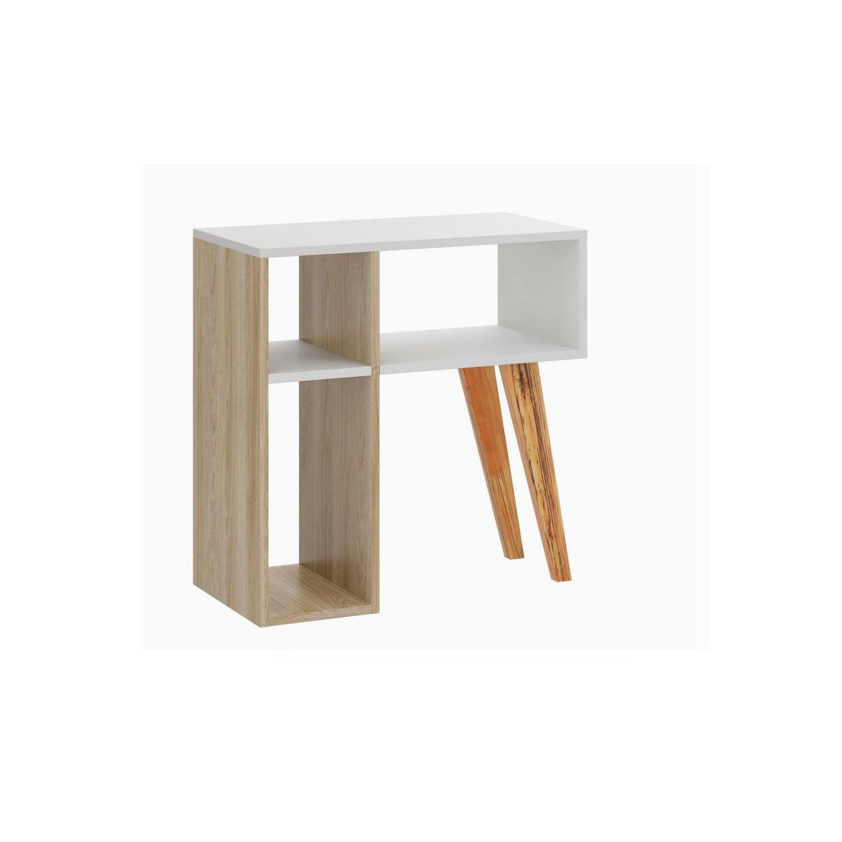 BE DESIGN - Mesa arrimo blanco/nature 1001 Leaves