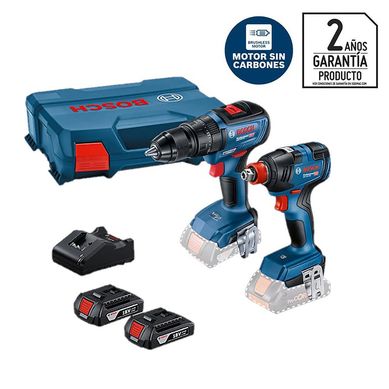 Combo Taladro Percutor+Llave ImpactoBrushless 2 Bat y Maletn