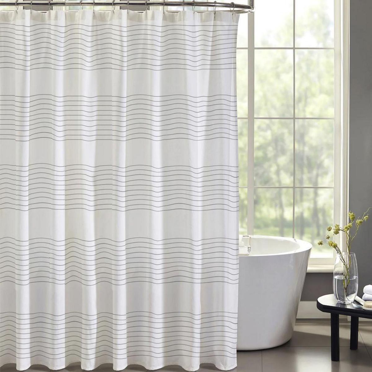 FABRICS - Cortina de baño new york 180x190cm negro