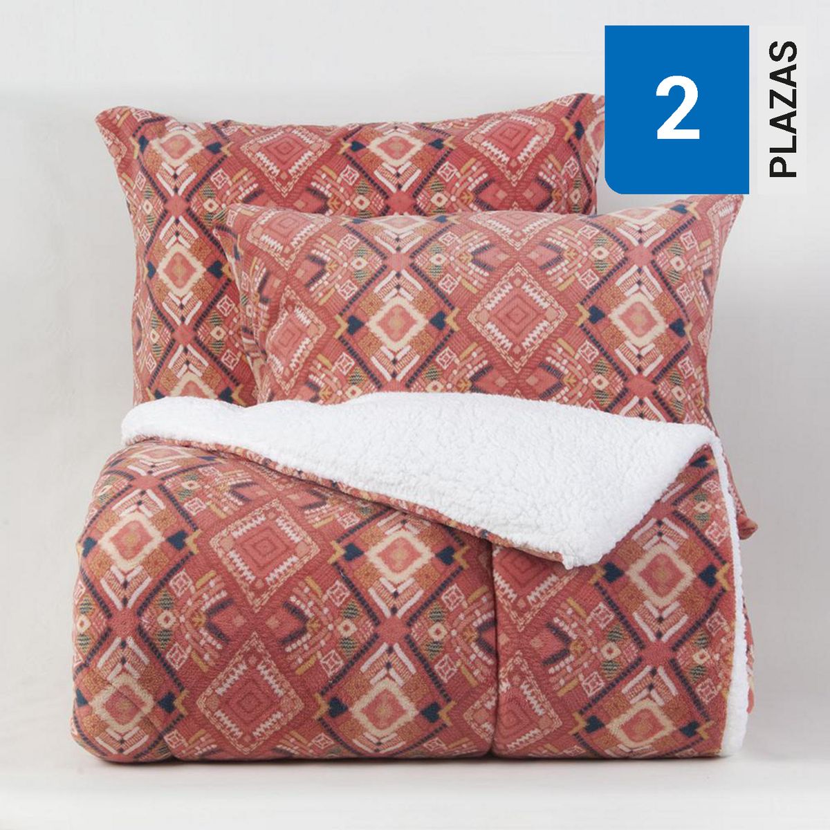 MASHINI - Plumón 2 plazas Coral Print Sherpa Multicolor 