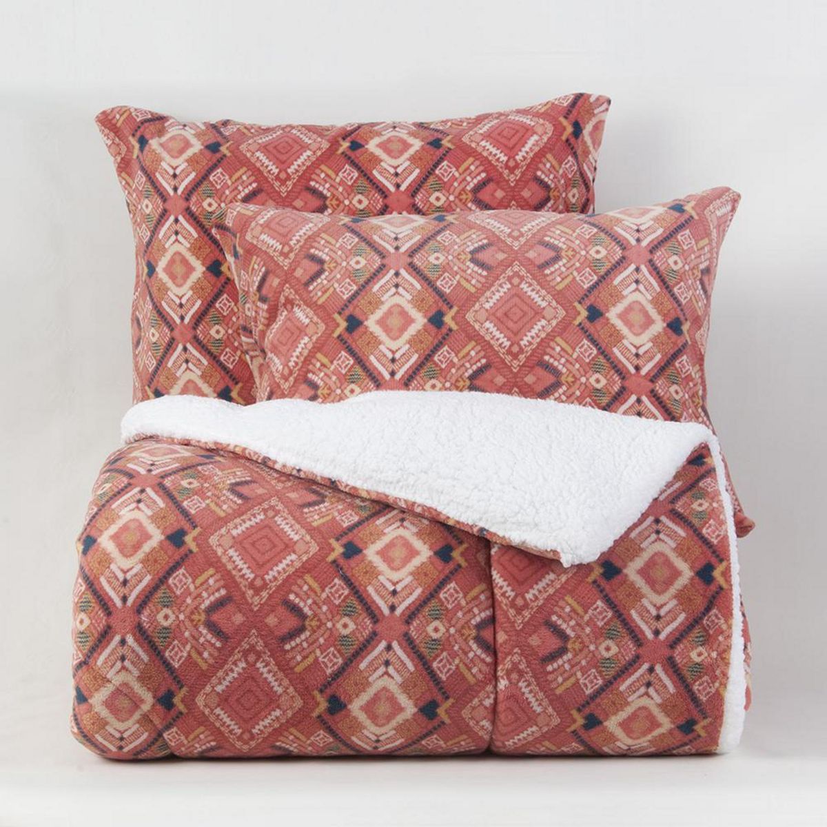 MASHINI - Plumón 2 plazas Coral Print Sherpa Multicolor 