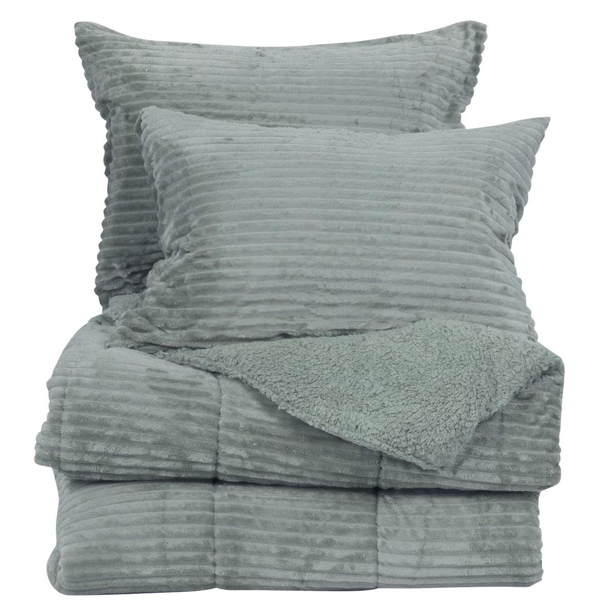 MASHINI - Plumón King Corduroy Coral Sherpa Verde 