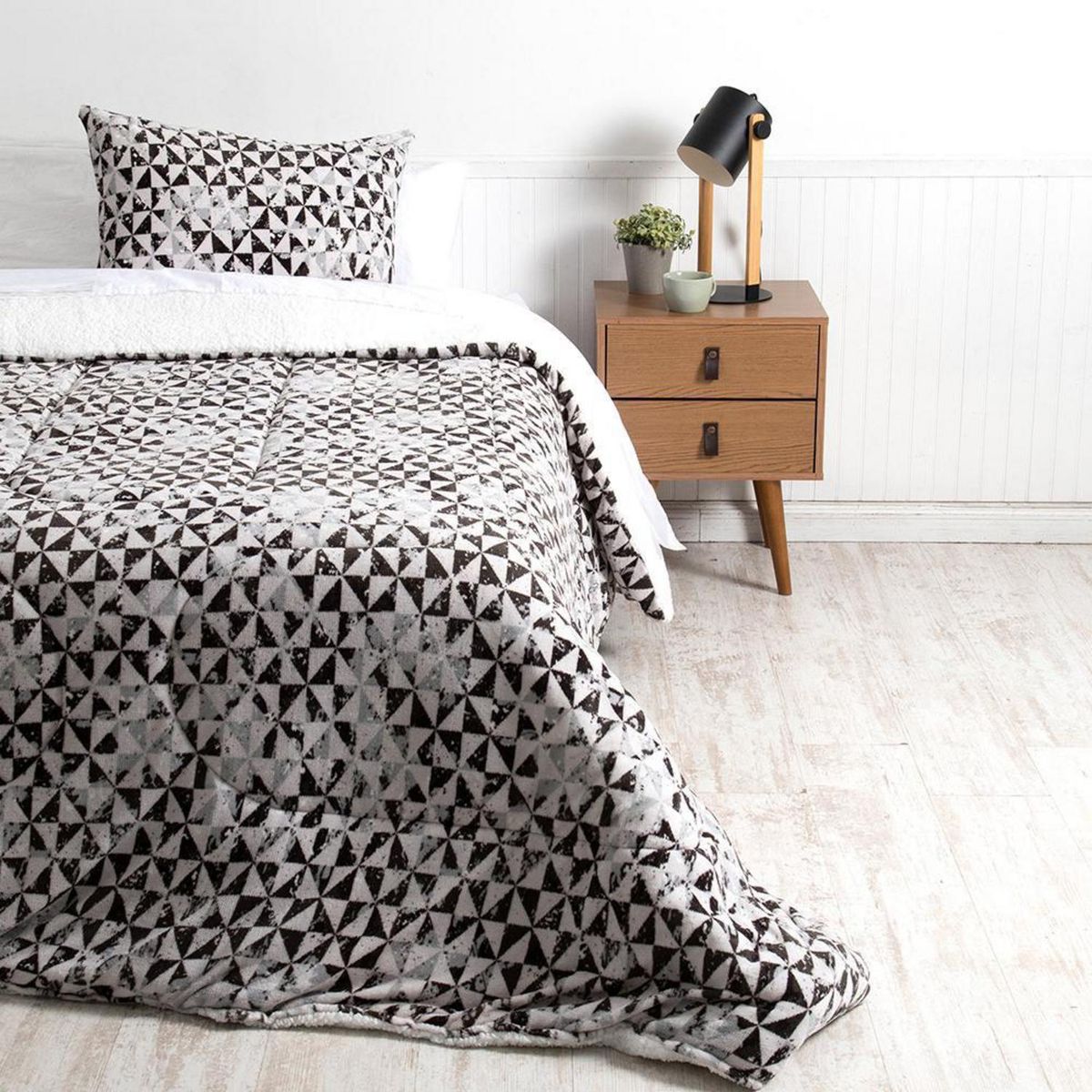 MASHINI - Plumón 1.5 plazas Coral Print Sherpa Multicolor 