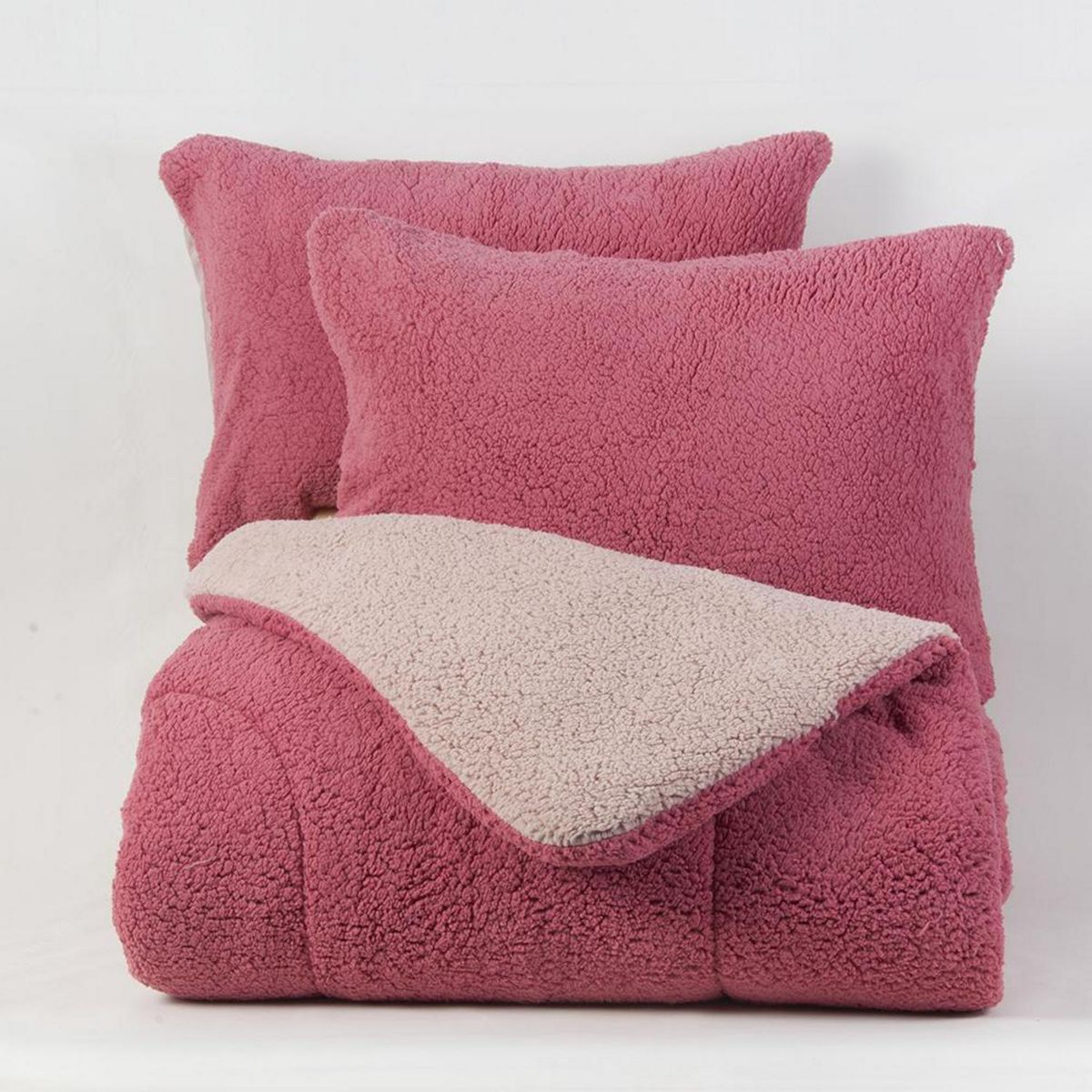 MASHINI - Plumón 2 plazas Sherpa Coral 