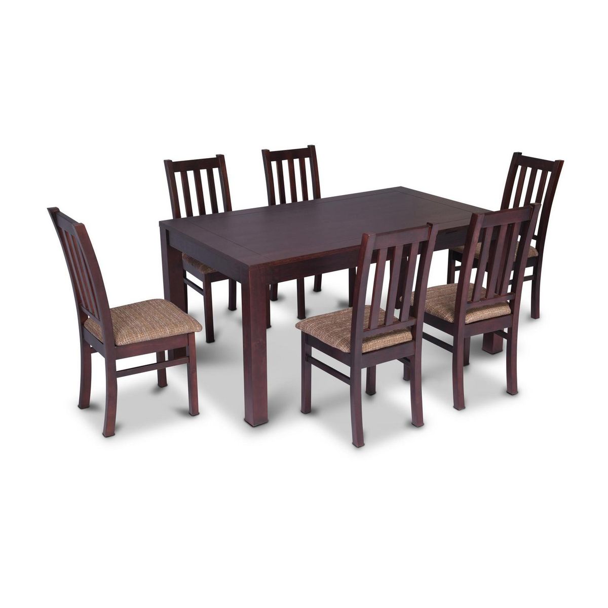 CIC - Juego de Comedor Nuble 6 Sillas Mesa Rectangular 95x78x160 cm Café