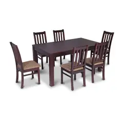 CIC - Juego de Comedor Nuble 6 Sillas Mesa Rectangular 95x78x160 cm Café