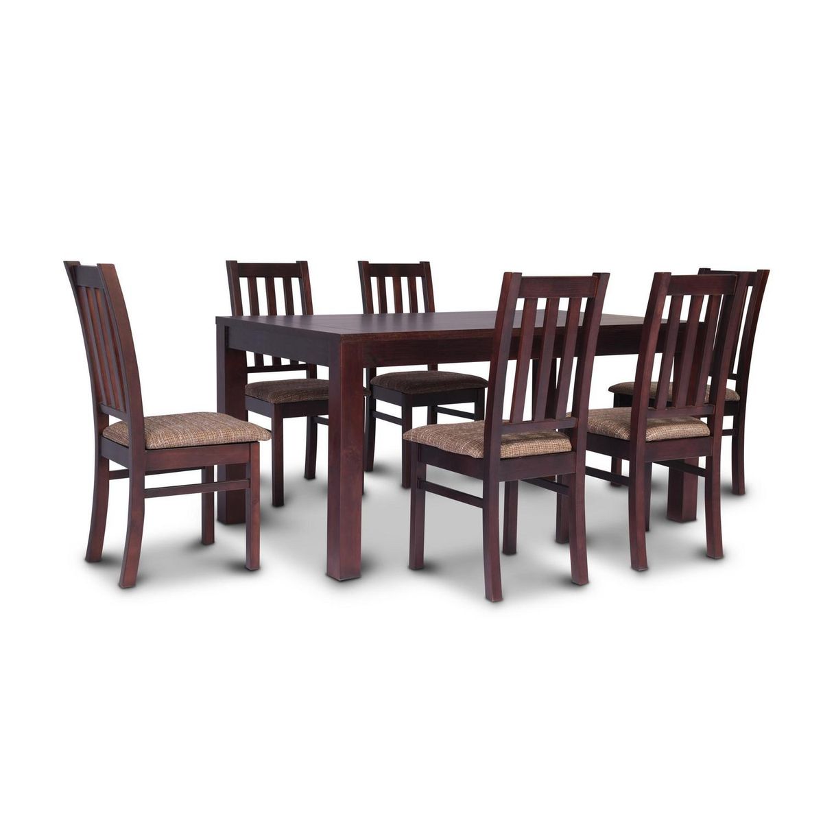 CIC - Juego de Comedor Nuble 6 Sillas Mesa Rectangular 95x78x160 cm Café