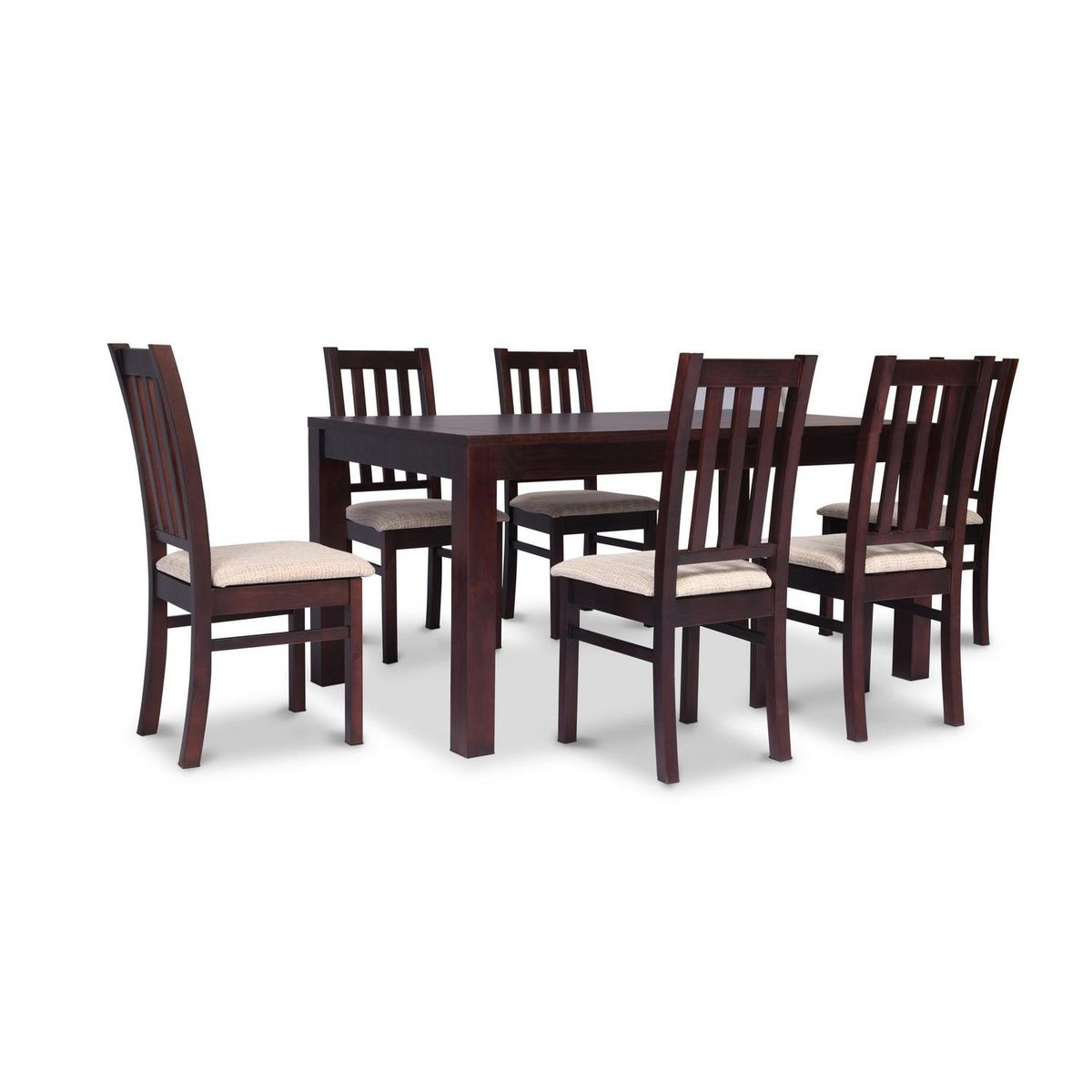 CIC - Juego de Comedor Ñuble 6 Sillas Mesa Rectangular 95x78x160 cm Café