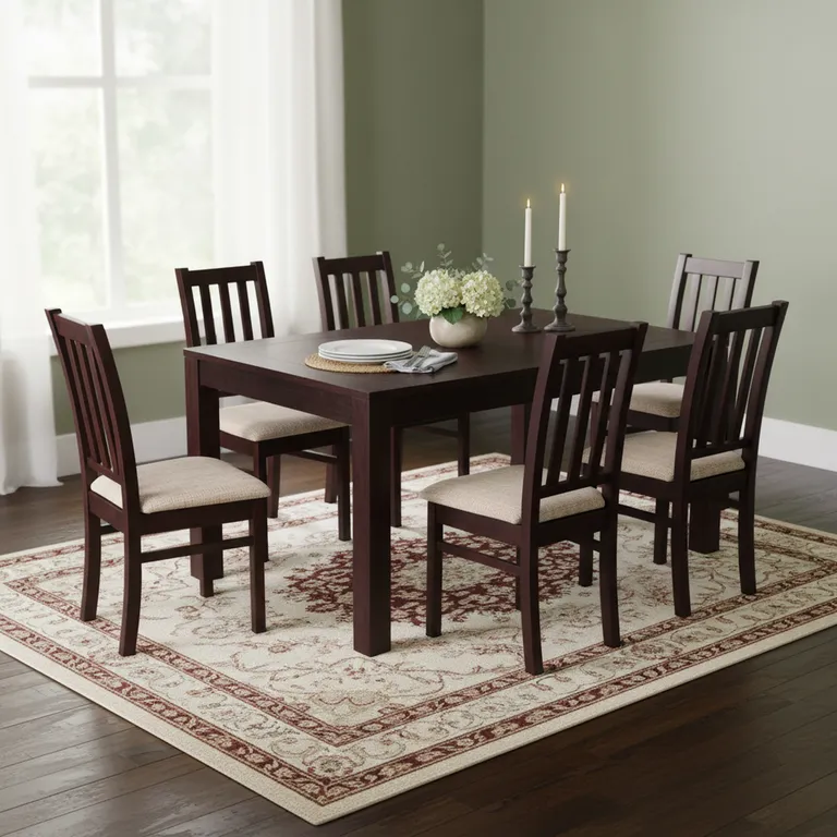 CIC Juego de Comedor Ñuble 6 Sillas Mesa Rectangular 95x78x160 cm Café