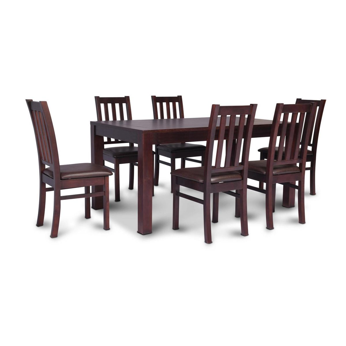 CIC - Juego de Comedor Ñuble 6 Sillas Mesa Rectangular 95x78x160 cm Café