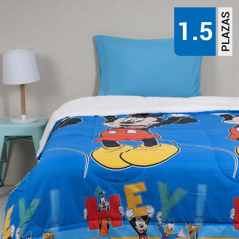 DISNEY - Plumón Microfibra Sherpa Single Mickey Hey