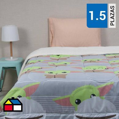 Plumn Microfibra Sherpa Single Star Wars Baby Yod