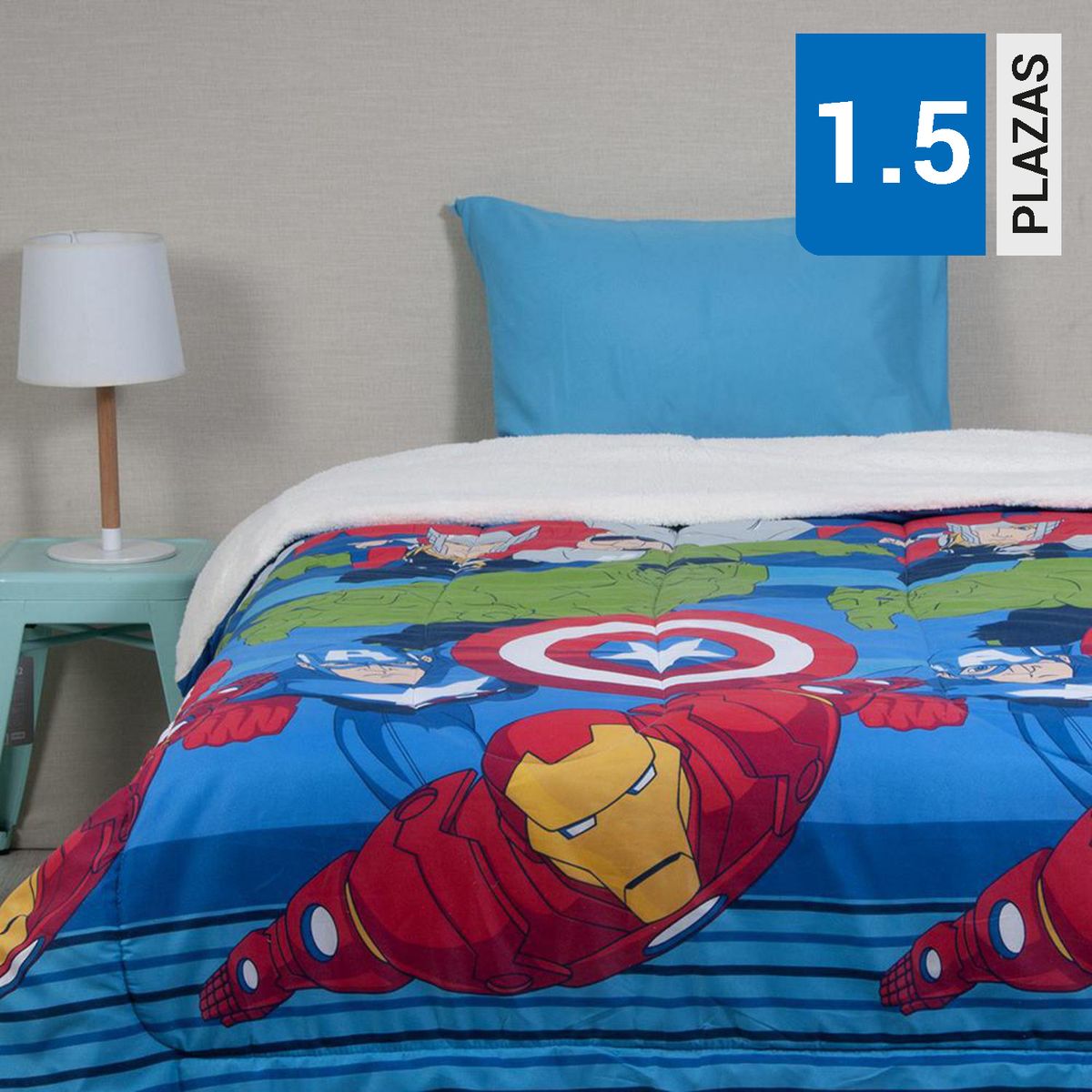 DISNEY - Plumón 1.5 plazas Avengers Team Multicolor 