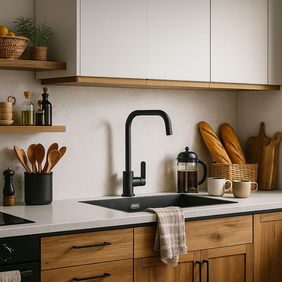 STRETTO - Monomando Lavaplato Priego Negro Mate