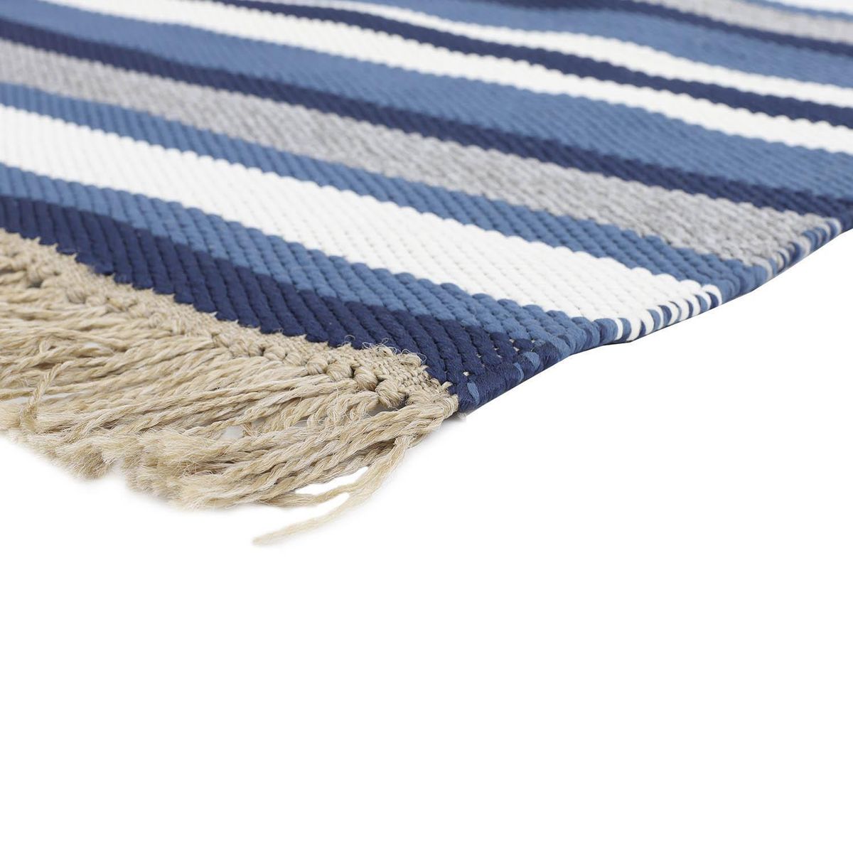 DIB - Alfombra Grande Natural Stripe 190x290 cm Polipropileno Azul