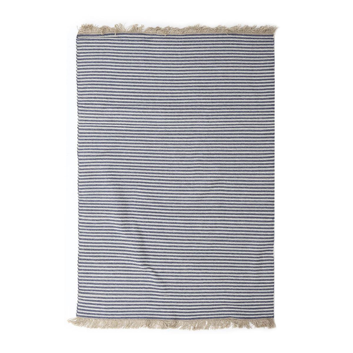 DIB - Alfombra Grande Natural Stripe 190x290 cm Polipropileno Azul