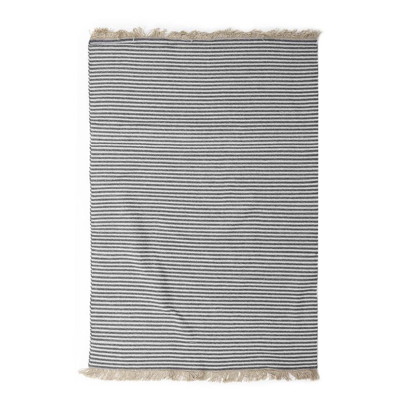 DIB - Alfombra Grande Natural Stripe 190x290 cm Polipropileno Negro