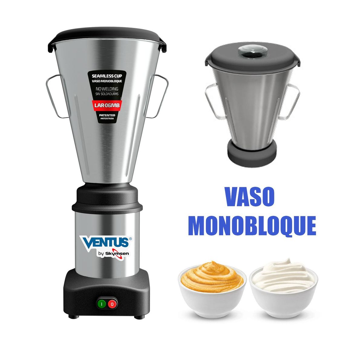 VENTUS - Licuadora Industrial Inoxidable 6 Litros Inox LAR-06MB