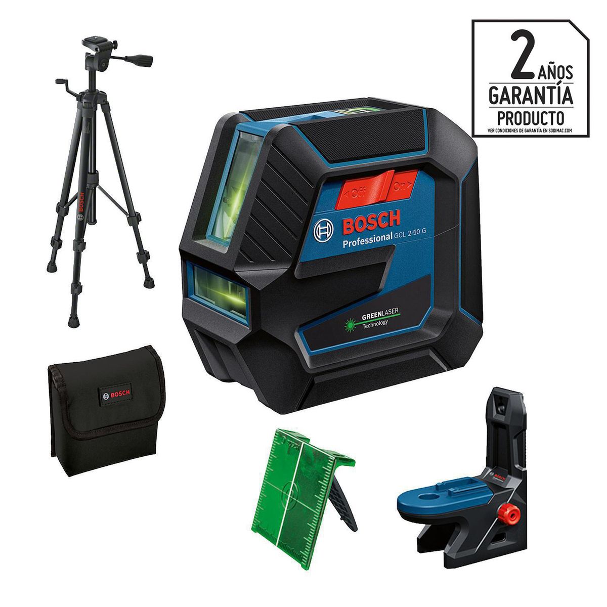 BOSCH - Nivel láser líneas verdes Bosch GCL 2-50 G 50 metros con puntos