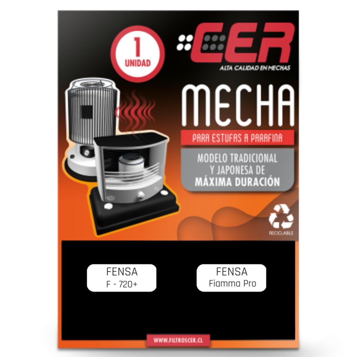 CER - Mecha Estufa A Parafina Fensa 720 + Fiamma Pro