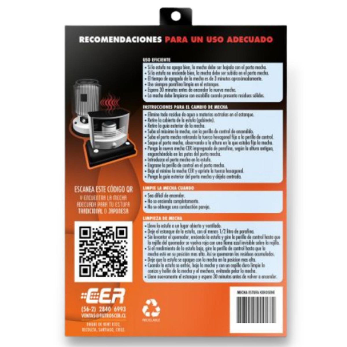 CER - Mecha Estufa A Parafina Fensa 720 + Fiamma Pro