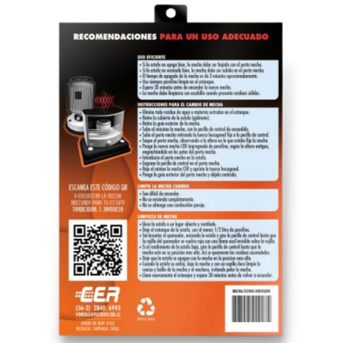 CER - Mecha estufa a parafina Fensa 1120 + Foguita pro