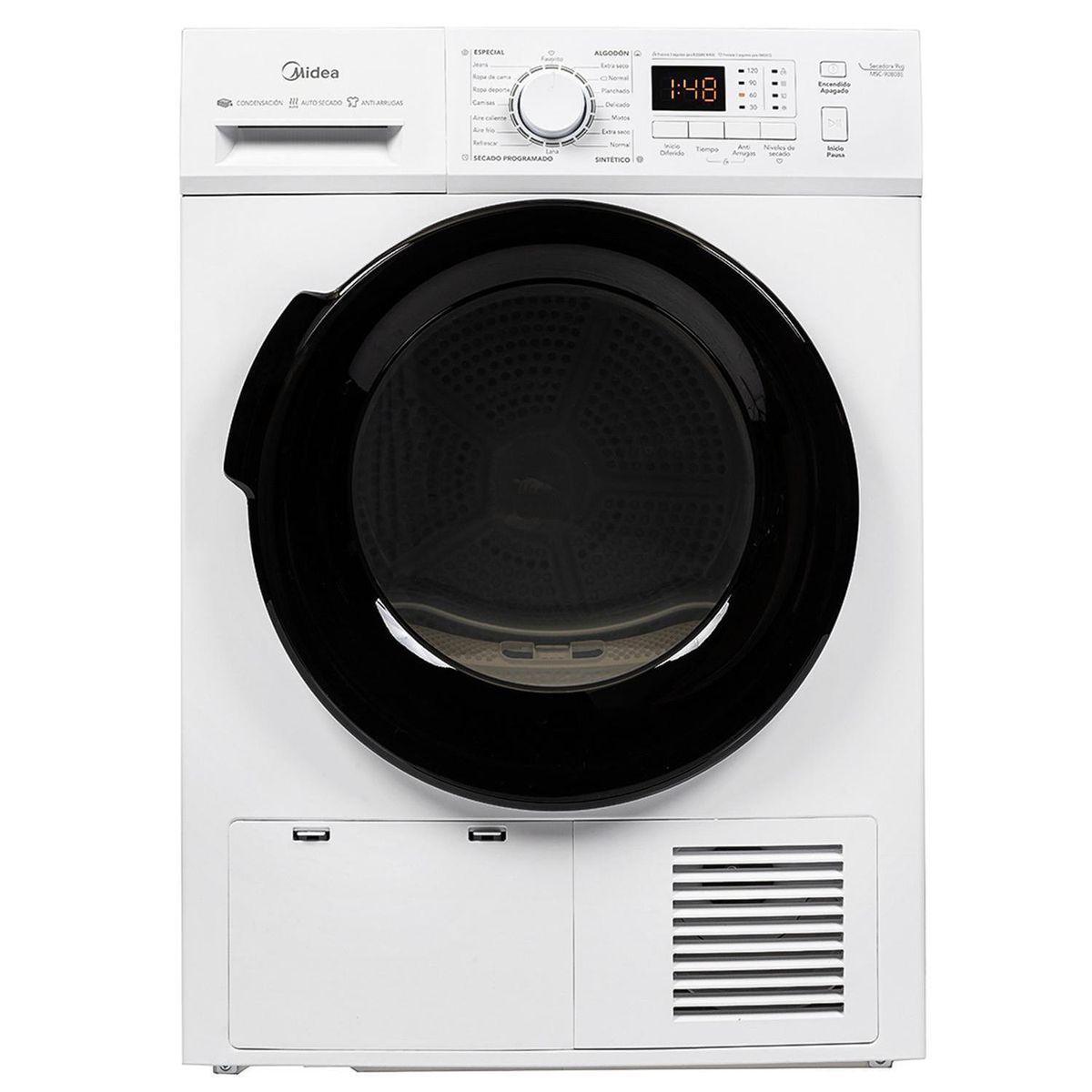 MIDEA - Secadora de Ropa 9 kg Carga Frontal con Condensación Blanco MSC-90B08E