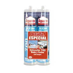 AGOREX - Pack silicona 700 blanco 2x300 ml